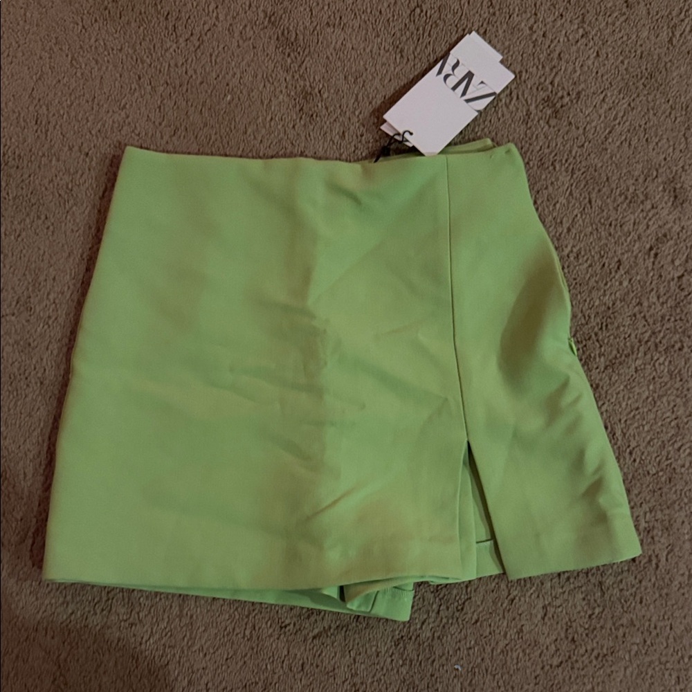 Zara Lime Green Mini Skort